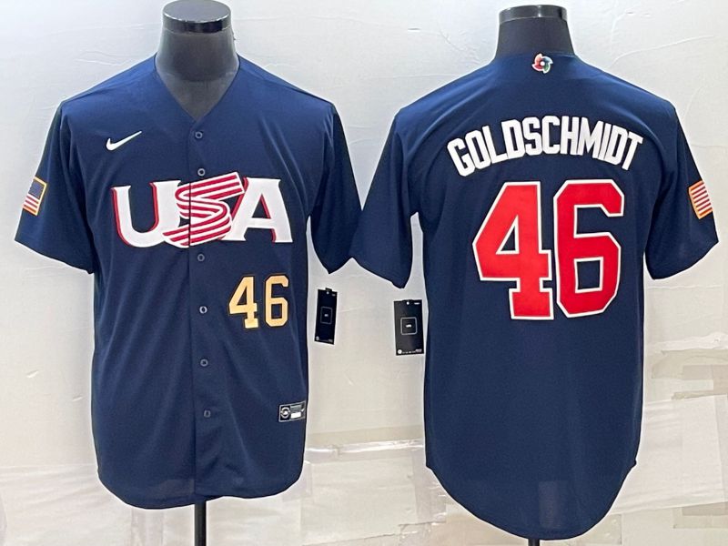 Men 2023 World Cub USA #46 Goldschmidt Blue Nike MLB Jersey1->more jerseys->MLB Jersey